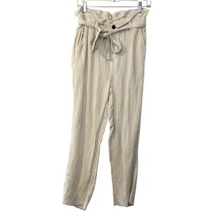 Aerie paper bag waist pants super soft comfy women’s small cream
